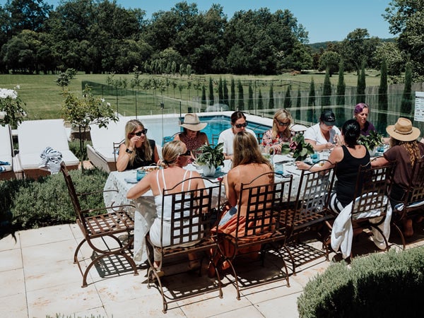 Outdoor dining table at Stand Tall Retreats