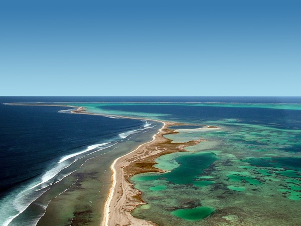 an aerial view of Abrolhos Islands