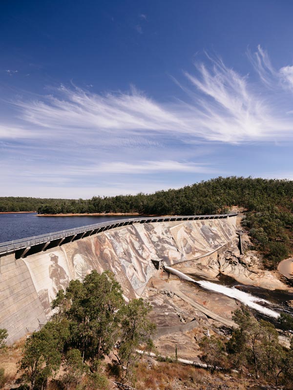 a huge dam wall at Wellington