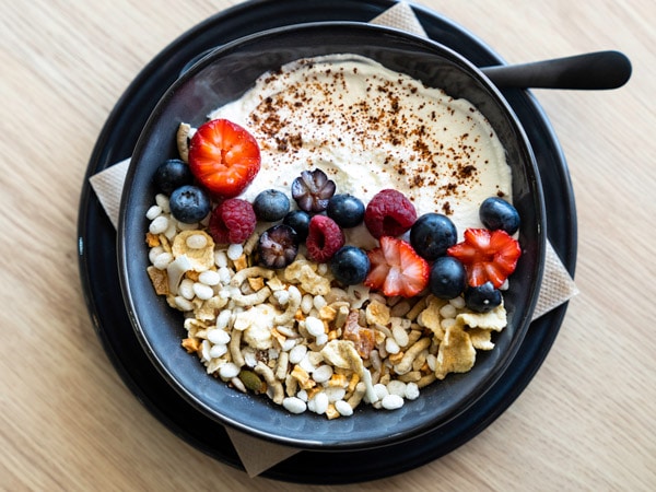 a Kakadu plum served on granola at Aboriginal Bush Traders