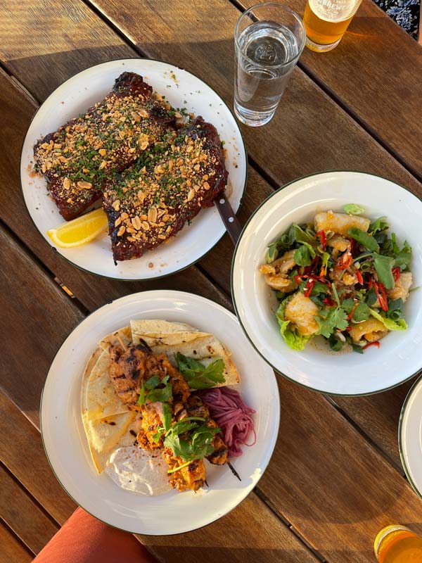 a table top view of food on the table at Eighteen Sixty