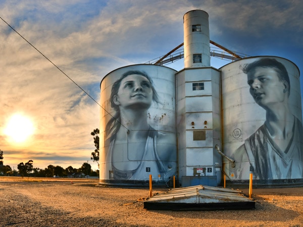 Silo Art Trail at sunrise