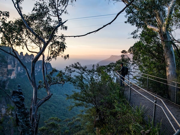 scenic views of the Blue Mountains from Furber Steps, Leura