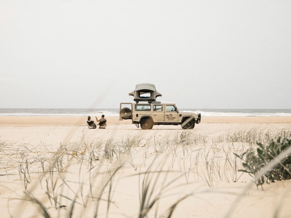 a 4WD journeying along the coastal path