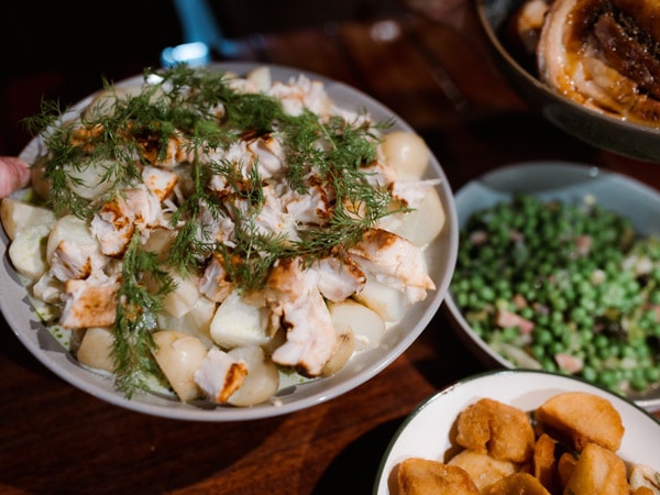 a close-up shot of food at Mapleton Public House
