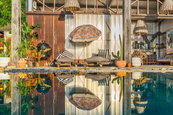 Close up of pool reflection at Blackbird