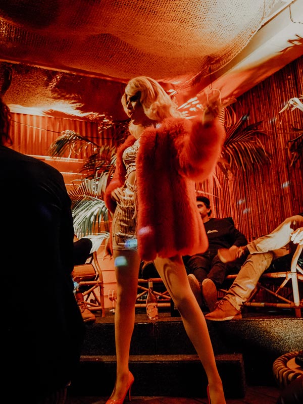 Drag queen at Cabin Fever Wine's a Drag event