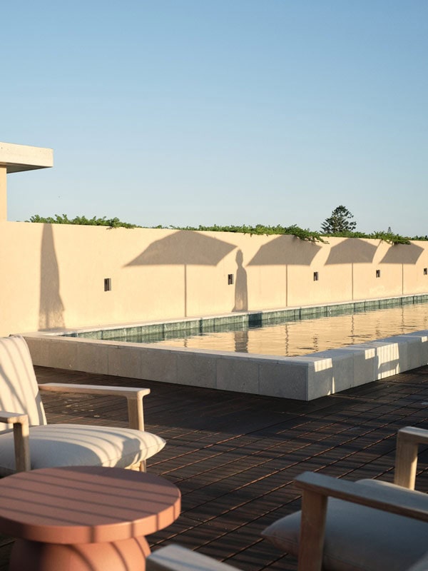 The pool on Hotel Marvell's rooftop in Byron Bay