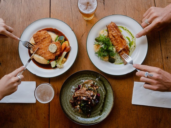 chicken schnitzel and pan-fried fish pub classics at Mapleton Public House