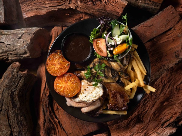 a table-top view of a mixed grill dish at The Park Hotel