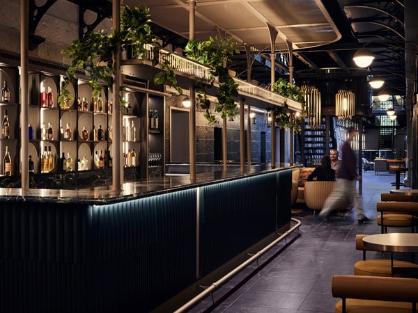 dim lighting at Olivine wine bar