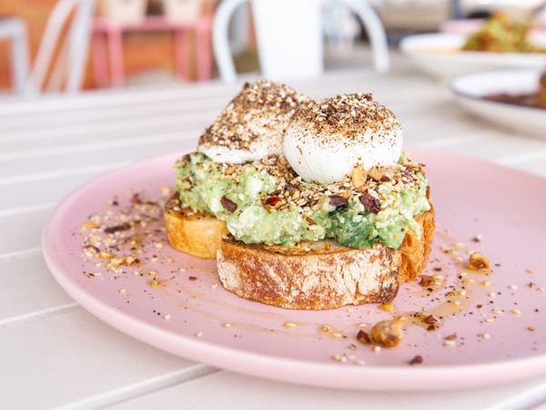 a plate of avocado toast at The Brew