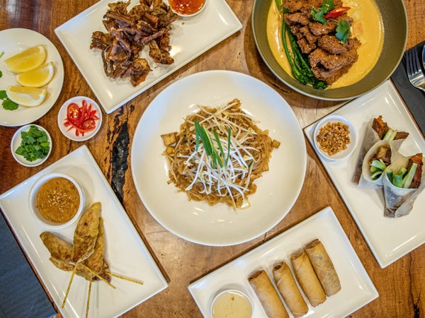 a wide variety of dishes at Thaigga restaurant