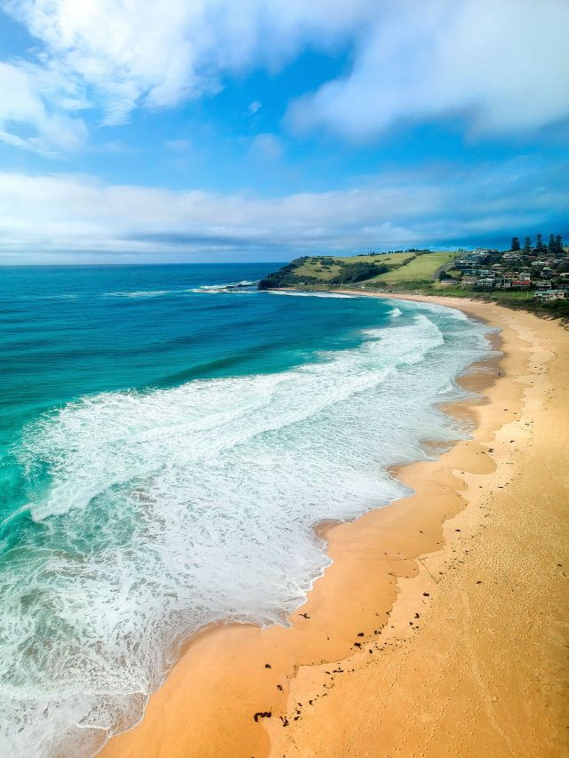 Scenic aerial overlooking Werri Beach, Kiama