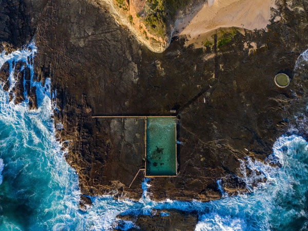 the South Werri (Ourie) Ocean Pool as seen from above