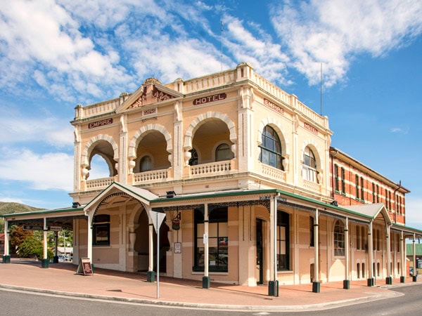 the pub exterior of the Empire Hotel, Queenstown, Tas
