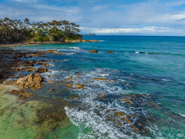 the sea view of Denhams Beach, Batemans Bay