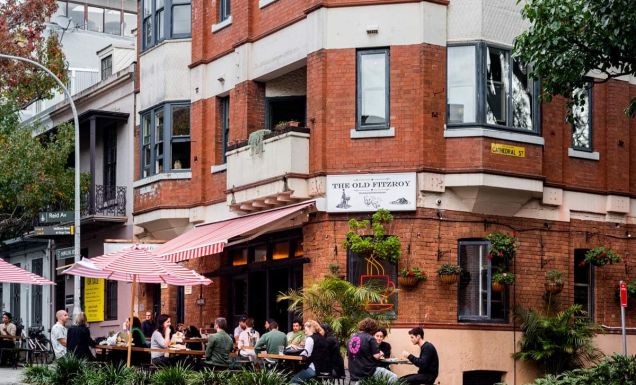 the building exterior of The Old Fitzroy Hotel, Sydney, NSW