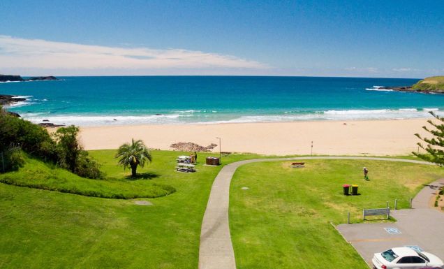 an aerial view of Kendalls on the Beach, Kiama