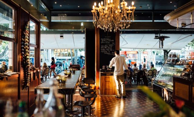 an elegant dining interior at Aromas Noosa