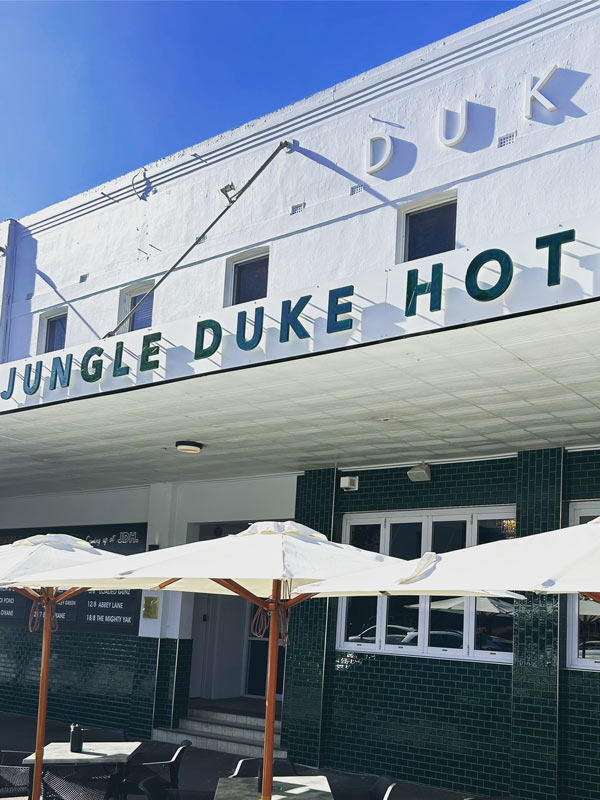 Exterior of the Jungle Duke Hotel