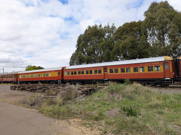 the Kiama picnic train wagon winding through grassland