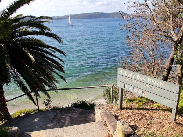 the entrance of Lady Bay Beach