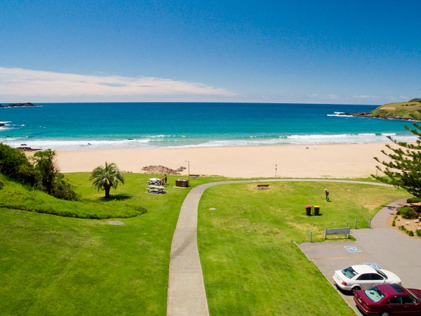 an aerial view of Kendalls on the Beach, Kiama