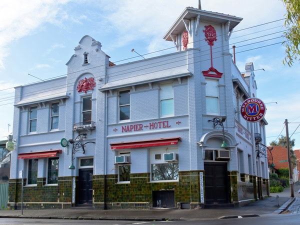 the exterior of The Napier Hotel, Fitzroy, Melbourne, Vic