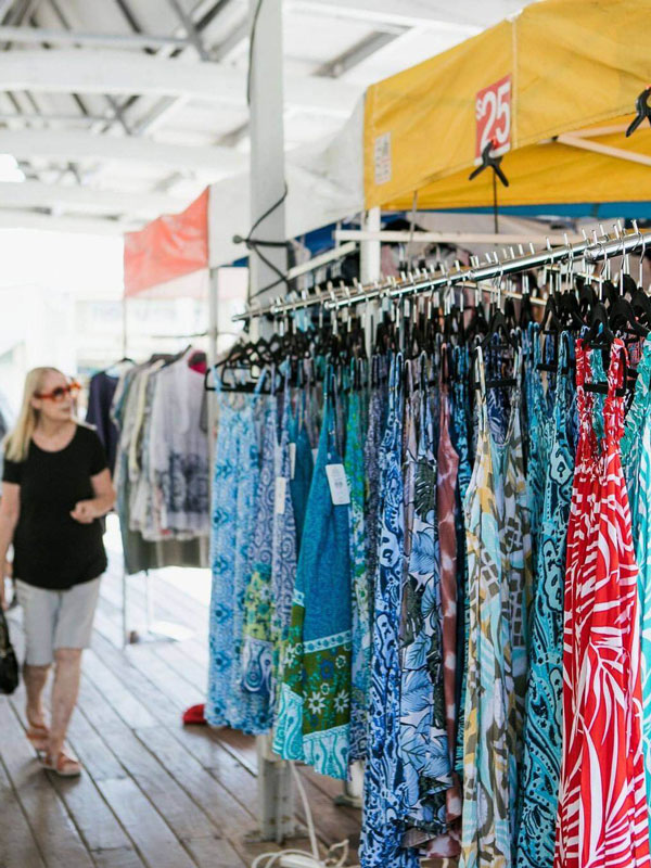 clothes for sale at Noosa Marina Markets, Tewantin