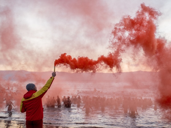 Dark Mofo’s annual Nude Solstice Swim at Long Beach.