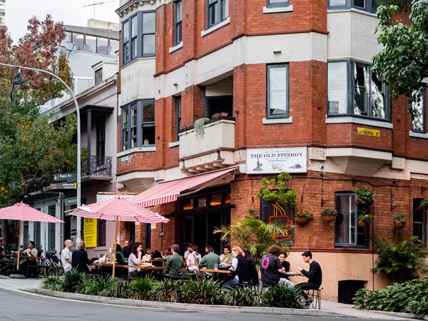 the building exterior of The Old Fitzroy Hotel, Sydney, NSW
