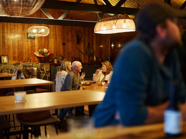 people dining inside River Run Lodge, Strathblane, Tas