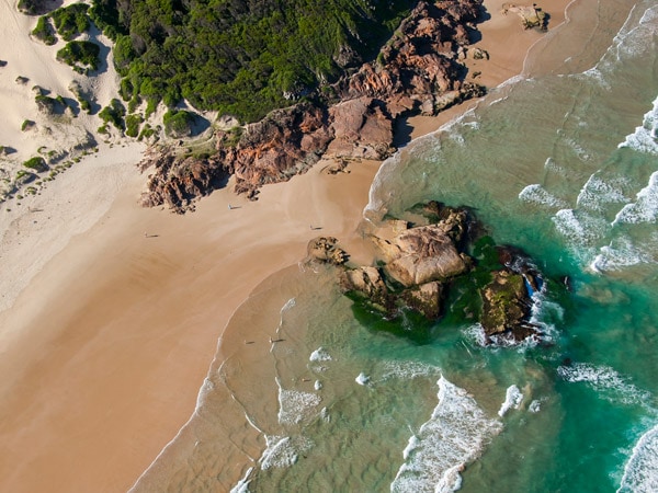 Aerial shot of Samurai Beach