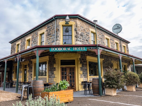 the pub exterior of Tooborac Hotel and Brewery, Tooborac VIC