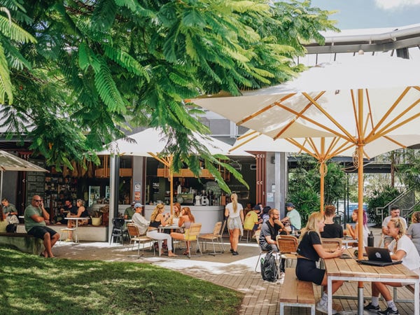 Outside the Vagabond cafe in Byron Bay