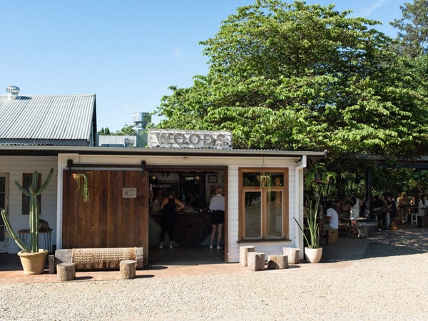 Exterior of Woods cafe in Byron Bay
