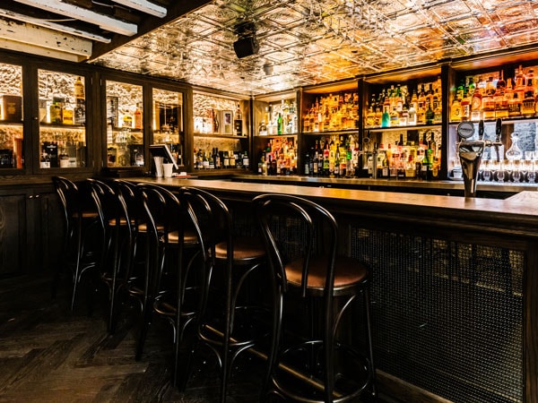 the bar counter at The Doss House, Sydney NSW