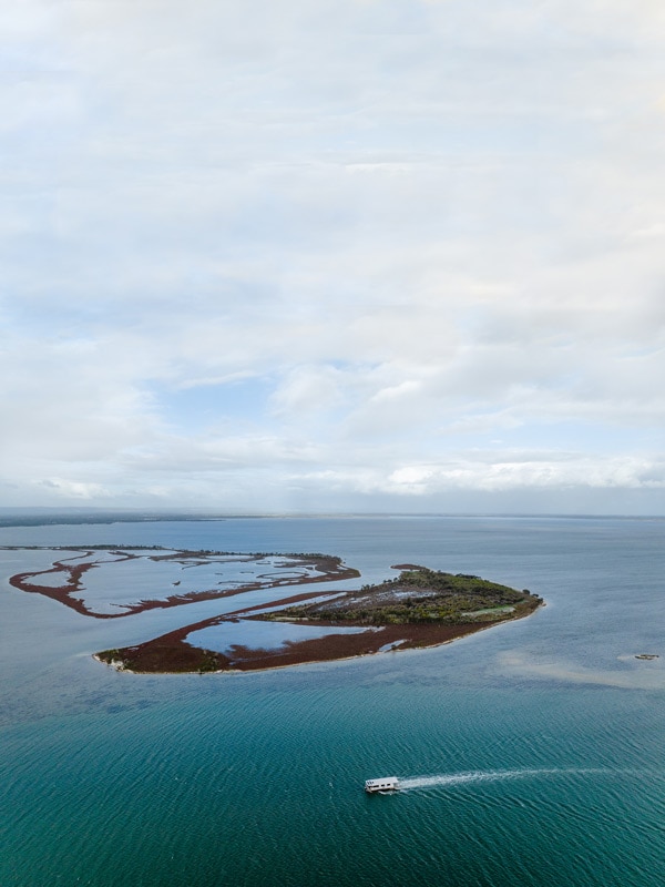 an aerial view of Mandurah Houseboats in WA