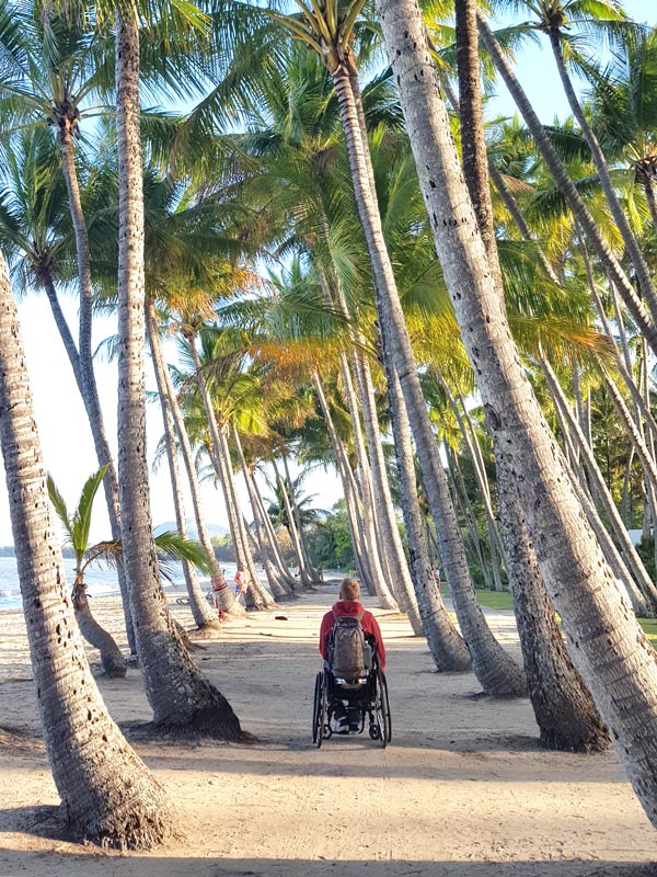 a person riding a wheelchair in Port Stephens
