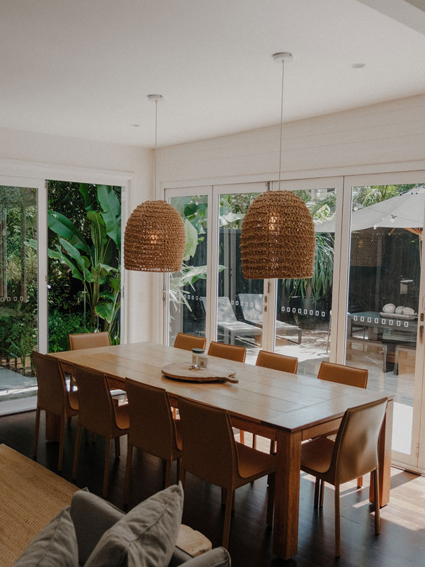 the dining area at The Bower, Byron Bay