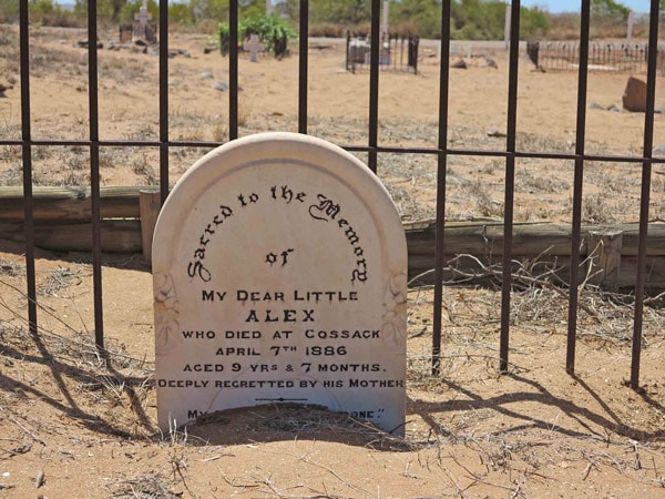 a tombstone in Cossack Cemetery, Cossack ghost town, WA
