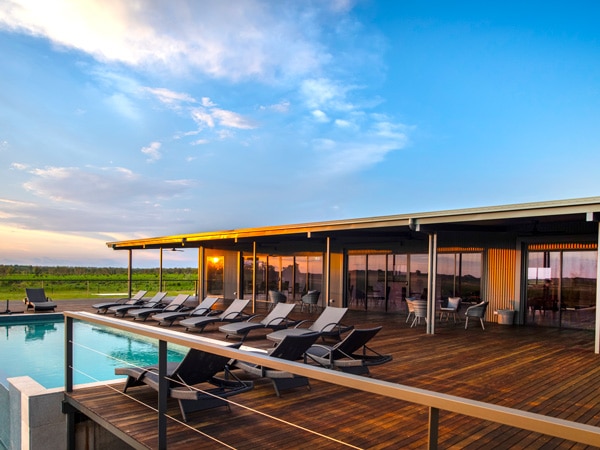 the outdoor deck of Finniss River Lodge