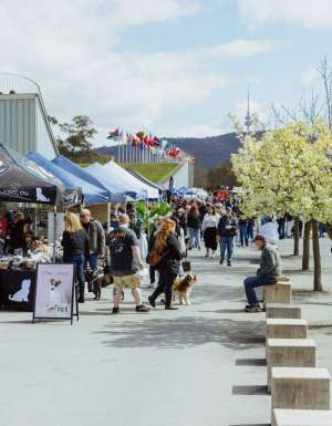 market stalls at Little Burley Market, Canberra