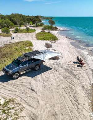 an aerial view of a 4WD at Banana Well Getaway, Broome