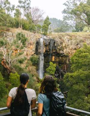 Two women at Sailors Falls near Daylesford