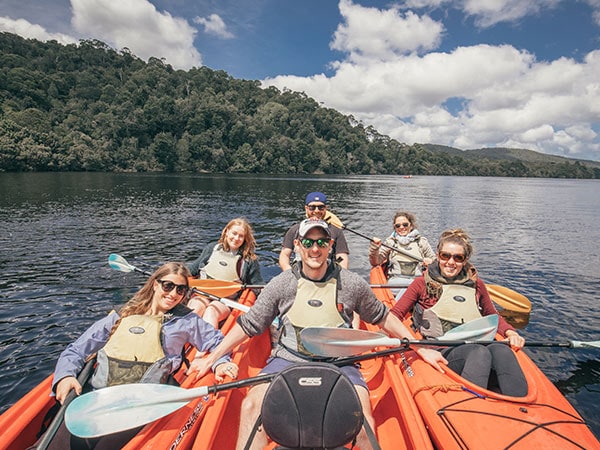 Kayak the serene Pieman River.