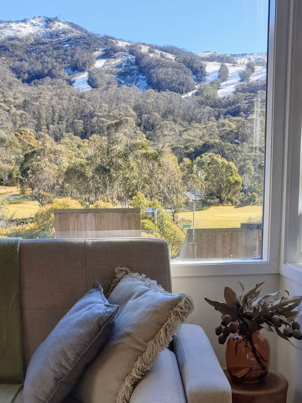 the Cabin 21 Thredbo accommodation overlooking the mountains