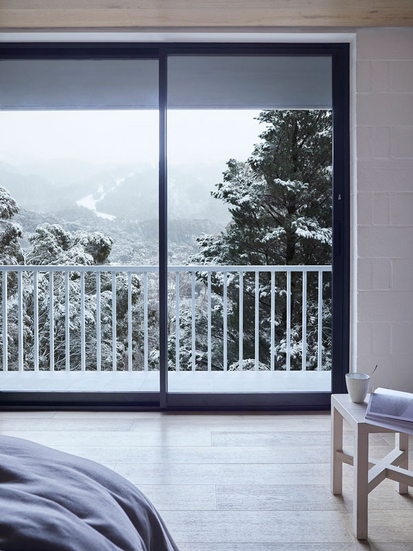 mountain views from the balcony at Oak Apartment, Thredbo