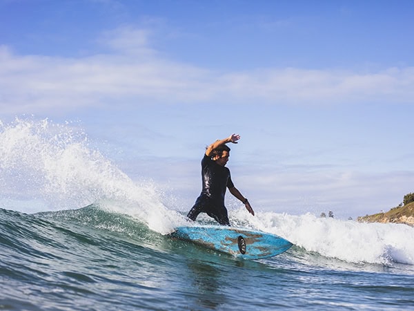 Surfer surfing at Yamba